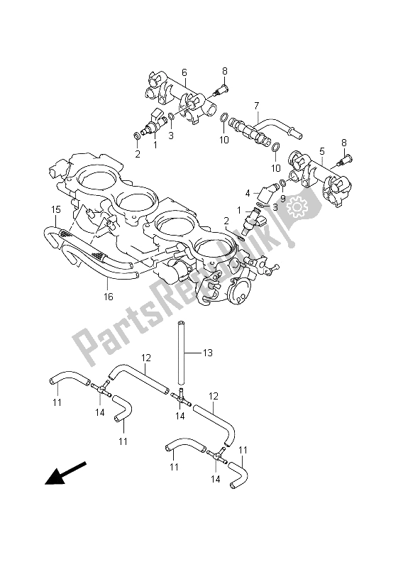 Toutes les pièces pour le Tuyau Et Joint De Corps De Papillon (gsx-r1000 E21) du Suzuki GSX R 1000 2011