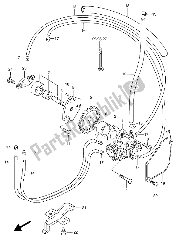 Tutte le parti per il Pompa Dell'olio del Suzuki RGV 250 1991