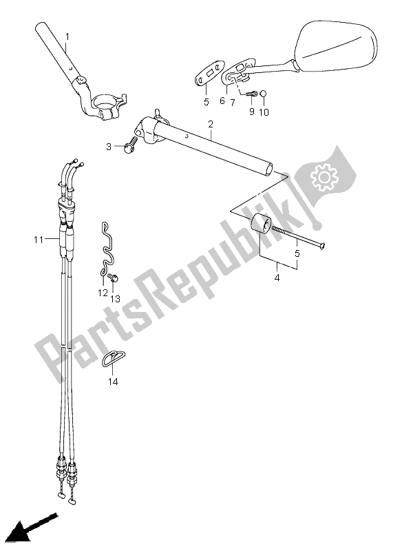 All parts for the Handlebar (sv1000s-s1-s2) of the Suzuki SV 1000 NS 2004