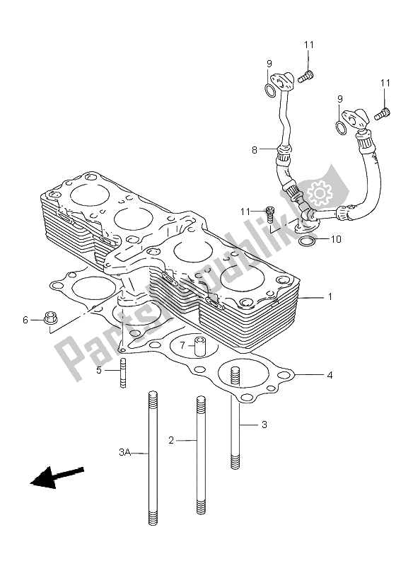 All parts for the Cylinder of the Suzuki GSX 750F 1998