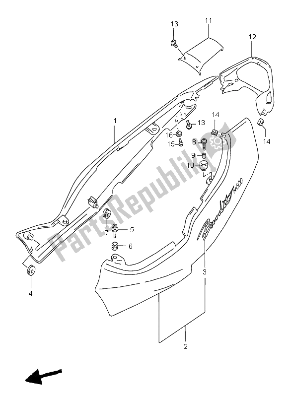 Tutte le parti per il Copertura Del Telaio del Suzuki GSF 600N Bandit 1996