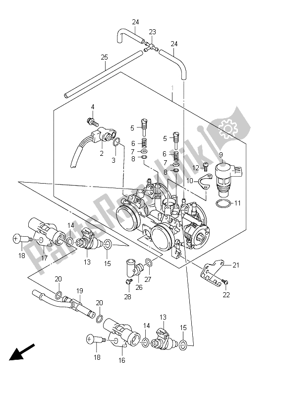 All parts for the Throttle Body of the Suzuki AN 650A Burgman Executive 2011