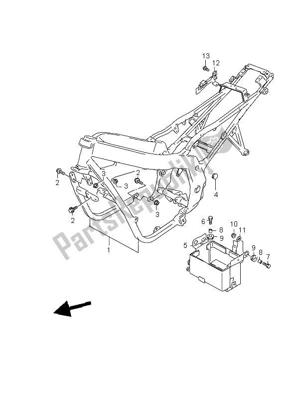 Toutes les pièces pour le Cadre du Suzuki GS 500 EF 2007