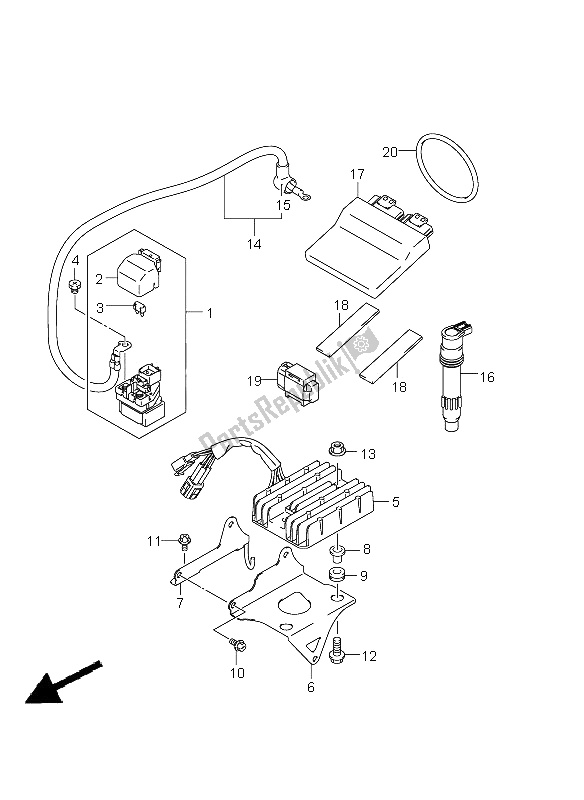 All parts for the Electrical of the Suzuki GSF 1250A Bandit 2011