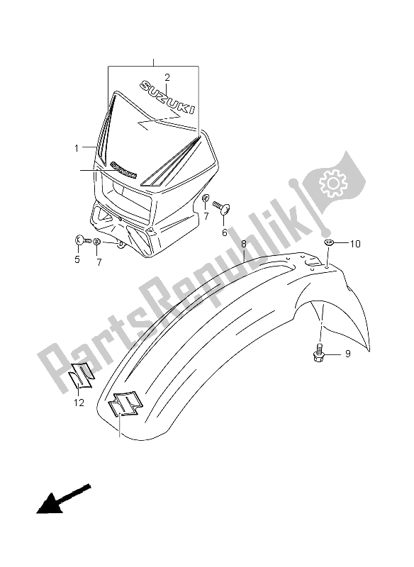 Toutes les pièces pour le Garde-boue Avant du Suzuki DR Z 400S 2006