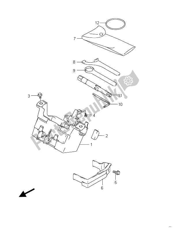 All parts for the Manual Box (gsf650su) of the Suzuki GSF 650 Sasa Bandit 2011