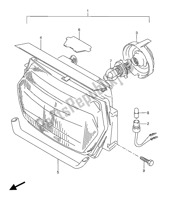 Alle onderdelen voor de Koplamp van de Suzuki GSX 600 FUU2 1994