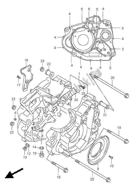 All parts for the Crankcase of the Suzuki XF 650 Freewind 1999