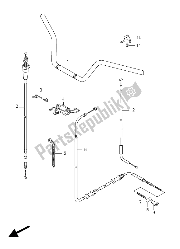 All parts for the Handlebar of the Suzuki LT A 450 XZ Kingquad 4X4 2009
