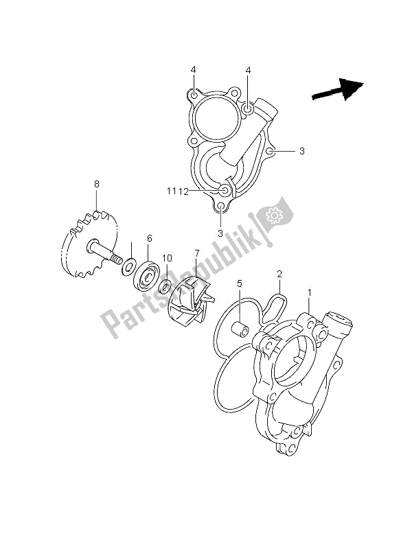 Todas las partes para Bomba De Agua de Suzuki RM Z 250 2007