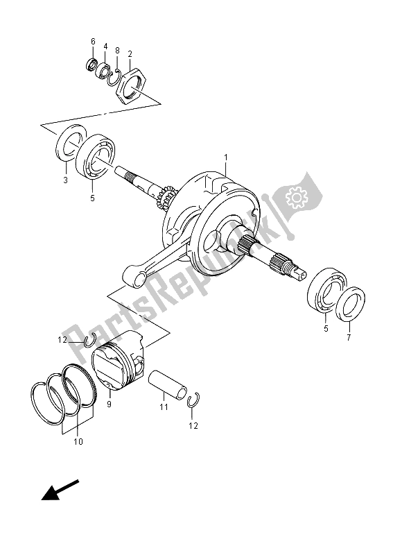 All parts for the Crankshaft of the Suzuki UH 200A Burgman 2015