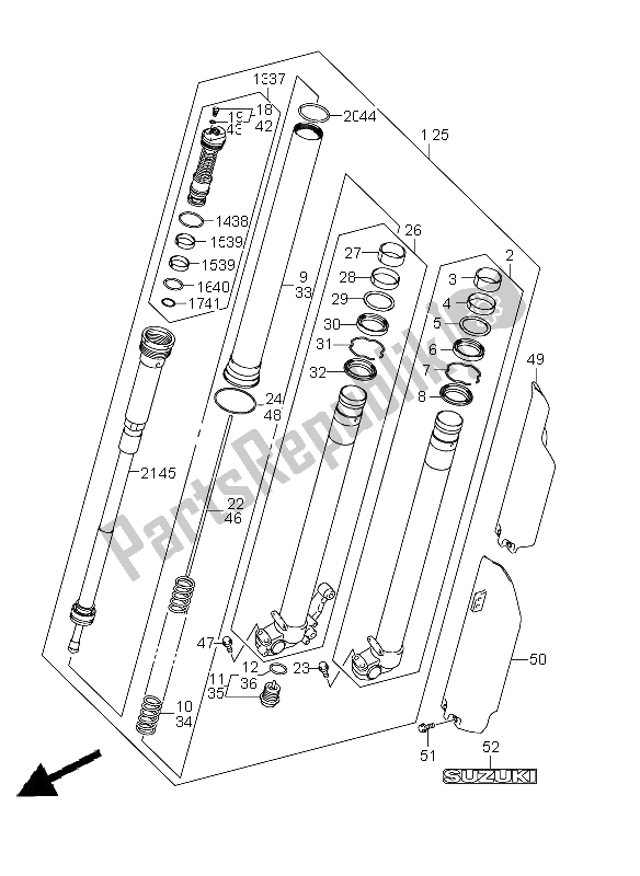 Todas as partes de Amortecedor Dianteiro do Suzuki RMX 450Z 2011