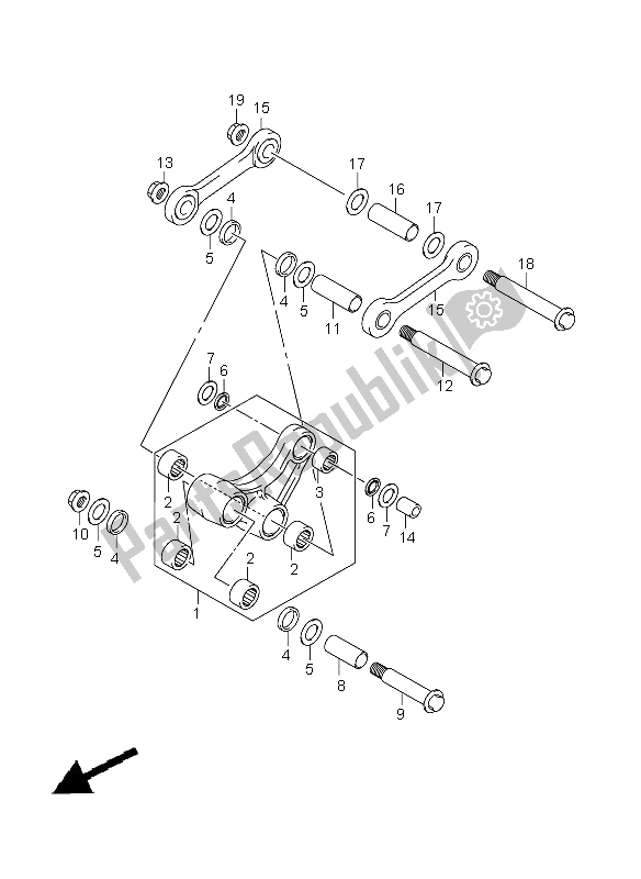 All parts for the Rear Cushion Lever of the Suzuki DR Z 400 SM 2006