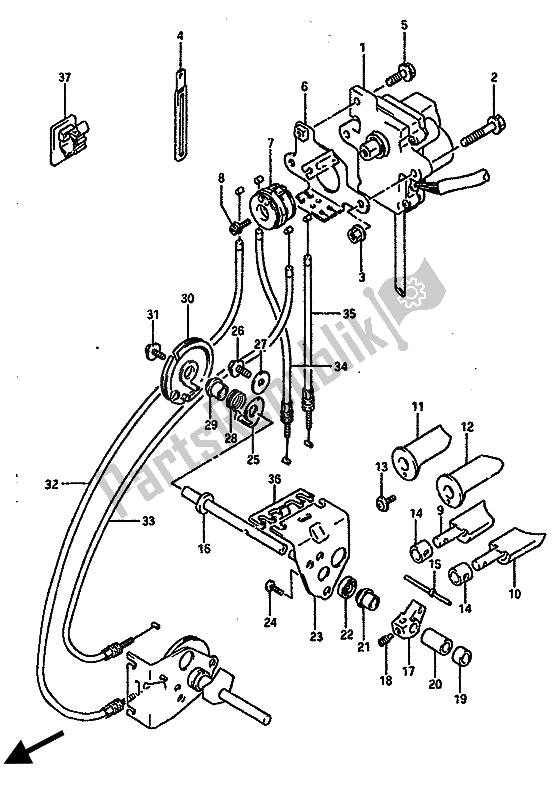 All parts for the Exhaust Valve of the Suzuki RGV 250 1989