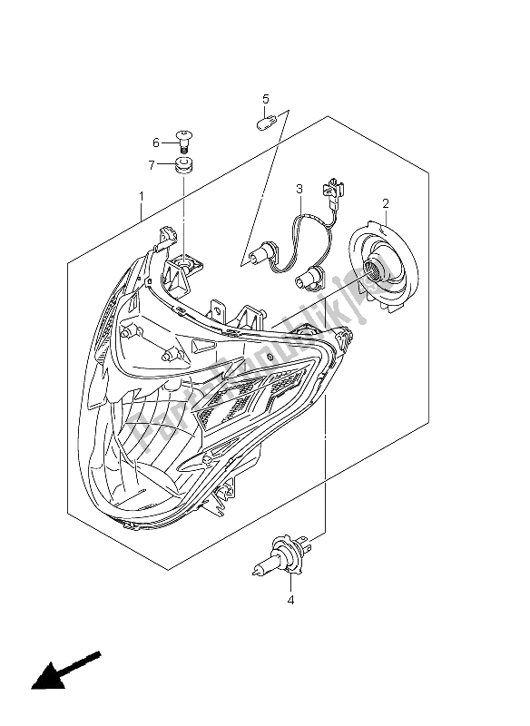 All parts for the Headlamp (gsr750 E21) of the Suzuki GSR 750 2011