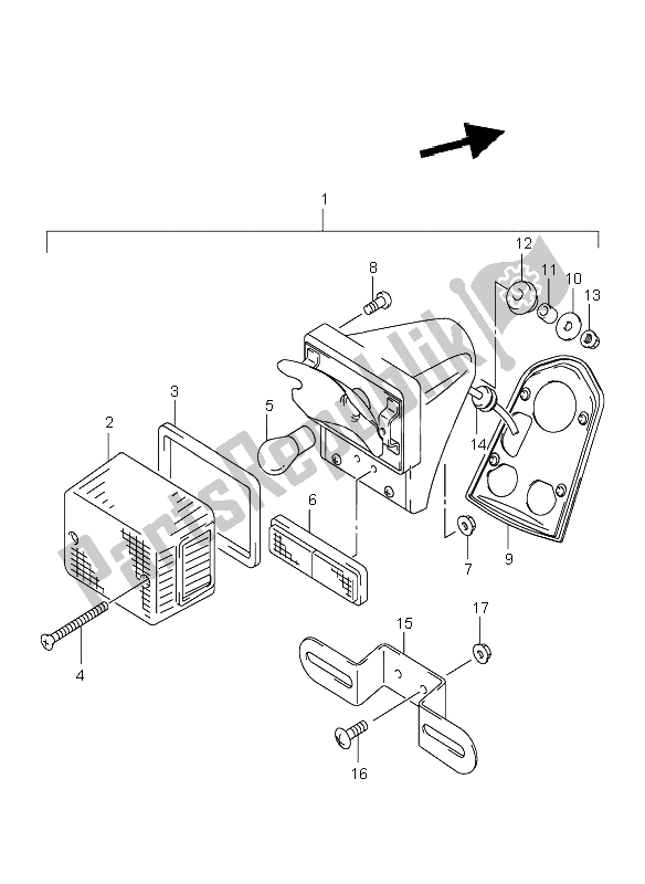 Tutte le parti per il Luce Di Combinazione Posteriore del Suzuki VL 125 Intruder 2003