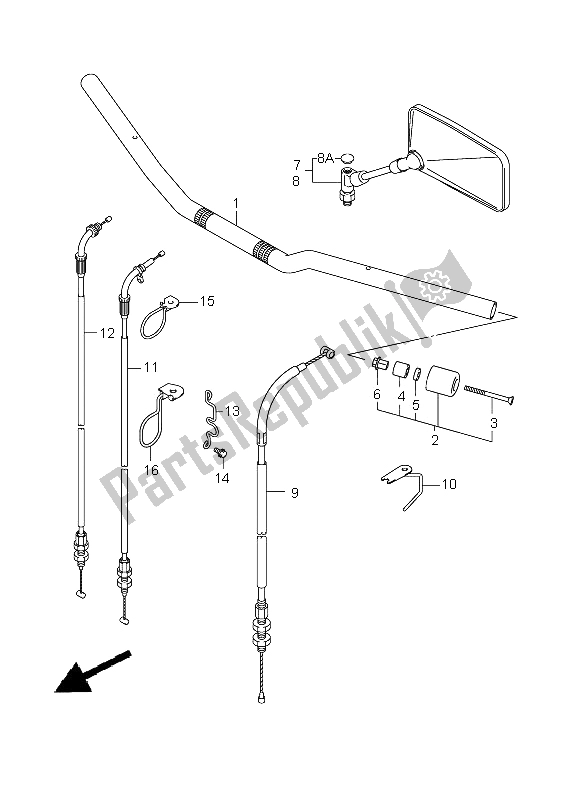 All parts for the Handlebar (without Cowling) of the Suzuki SV 650 Nsnasa 2008