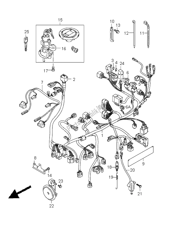 All parts for the Wiring Harness (sv650sa-sua) of the Suzuki SV 650 Nsnasa 2009