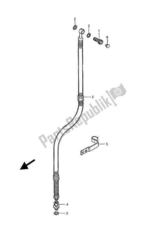 Alle onderdelen voor de Voorremslang van de Suzuki VS 1400 Glpf Intruder 1991