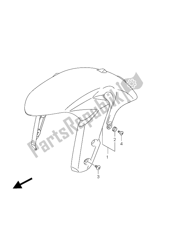 All parts for the Front Fender (gsx-r1000 E21) of the Suzuki GSX R 1000 2012