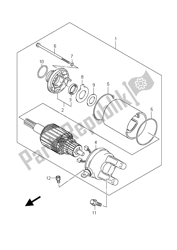 Todas las partes para Motor De Arranque de Suzuki Burgman AN 400Z 2007