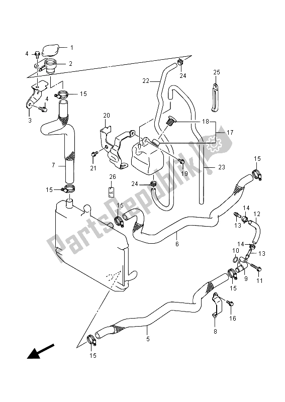 Todas las partes para Manguera Del Radiador (an400 E19) de Suzuki Burgman AN 400 AZA 2015