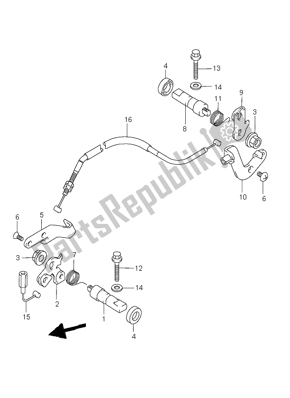 All parts for the Decomp Shaft of the Suzuki VL 1500 Intruder LC 2003