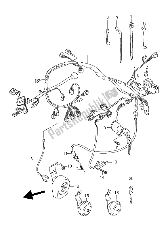 Toutes les pièces pour le Faisceau De Câblage du Suzuki VL 1500 Intruder LC 1999