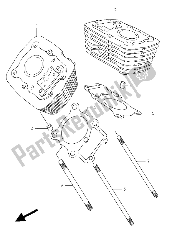 Todas las partes para Cilindro de Suzuki VL 125 Intruder 2005