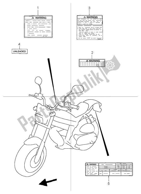 All parts for the Label of the Suzuki TR 50S Street Magic 1998