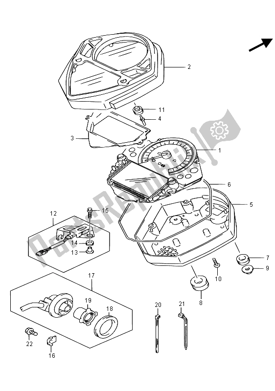 Tutte le parti per il Tachimetro del Suzuki SV 650S 2015