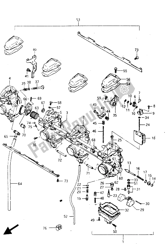 Todas las partes para Carburador de Suzuki GSX R 750R 1986