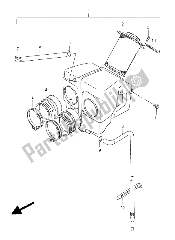 Alle onderdelen voor de Luchtfilter van de Suzuki GS 500E 1999