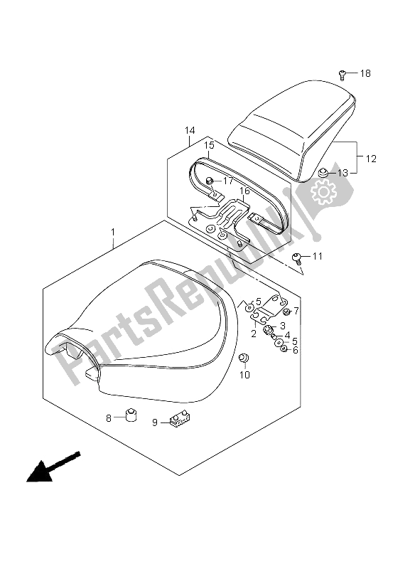 Toutes les pièces pour le Siège du Suzuki VZ 800 Marauder 2005