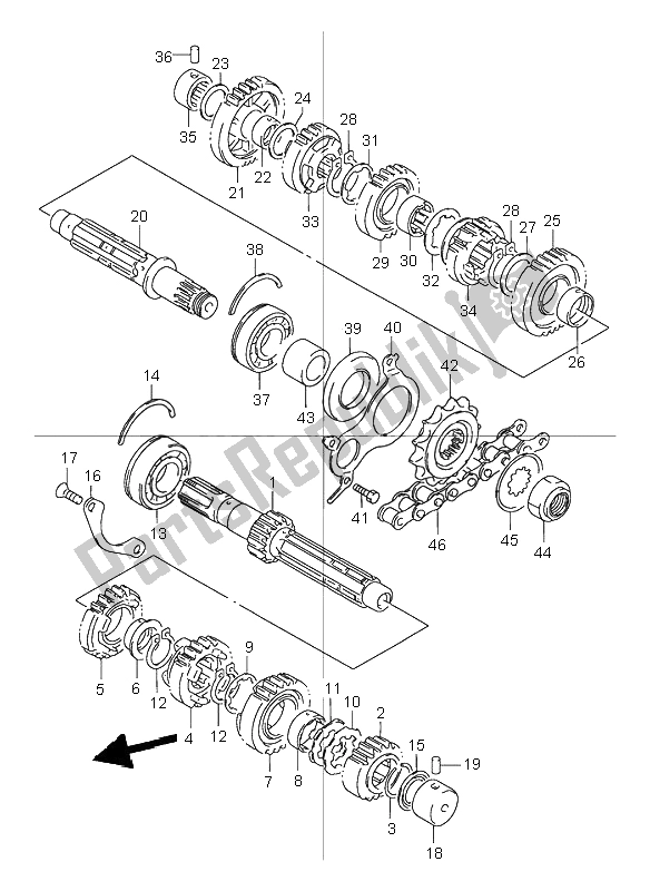 Tutte le parti per il Trasmissione del Suzuki GSX 1200 Inazuma 2000