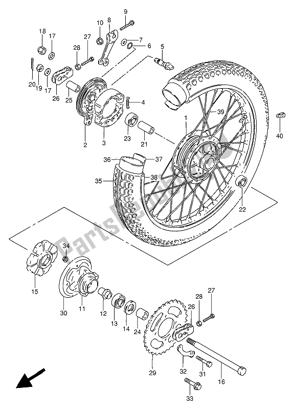 Tutte le parti per il Ruota Posteriore del Suzuki GN 250 1994