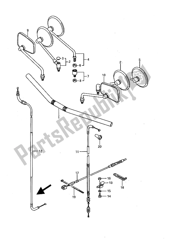 Tutte le parti per il Manubrio E Cavo Di Comando (ls650f) del Suzuki LS 650 FP Savage 1989