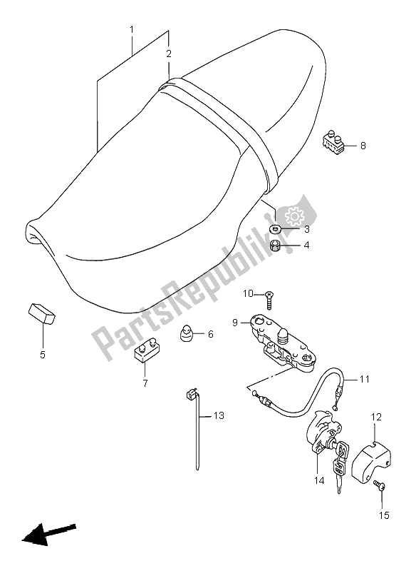 All parts for the Seat of the Suzuki GSF 600N Bandit 1995