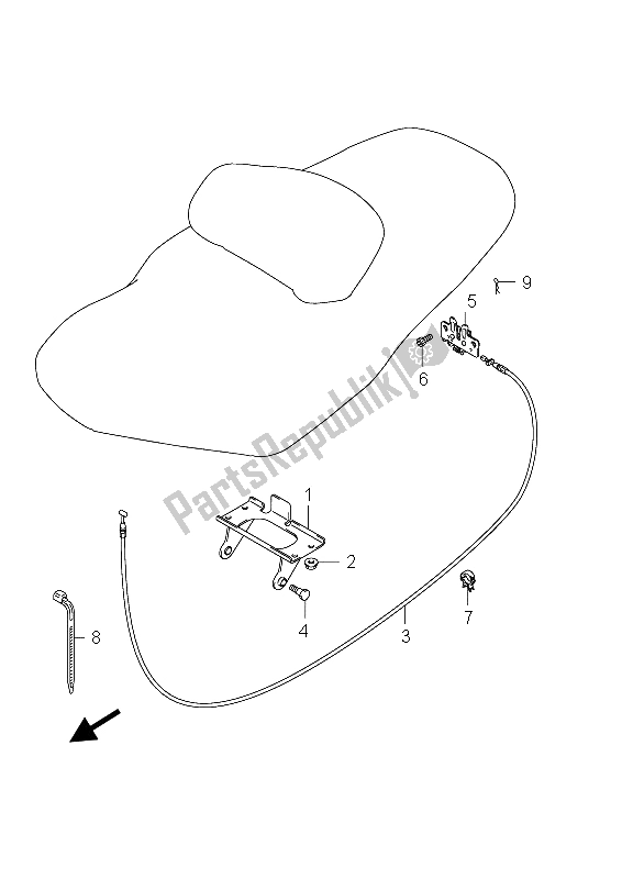 All parts for the Seat Support Bracket of the Suzuki AN 650A Burgman Executive 2012