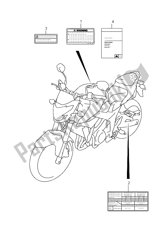 Tutte le parti per il Etichetta (gsr750a) del Suzuki GSR 750A 2015