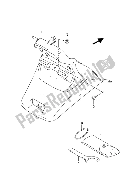 All parts for the Rear Fender of the Suzuki AN 650A Burgman Executive 2007