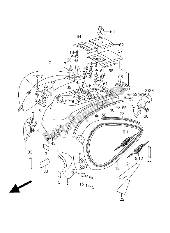 Toutes les pièces pour le Couvercle Latéral du Suzuki C 1500 VL 2009