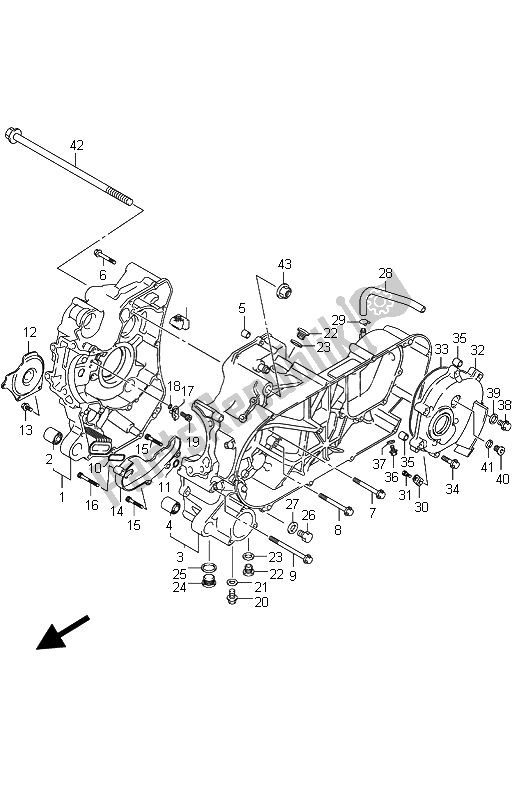 All parts for the Crankcase of the Suzuki Burgman AN 400Z 2008