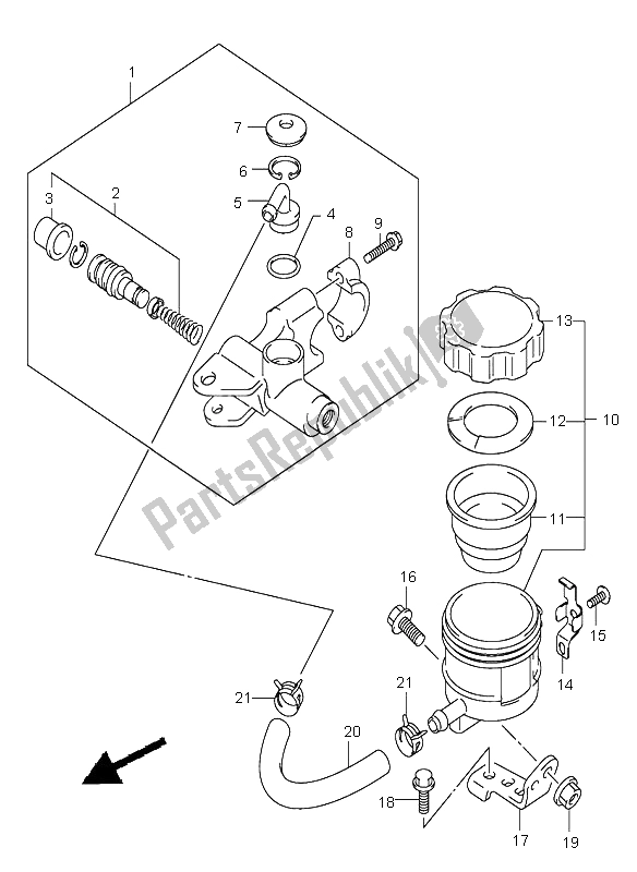 Tutte le parti per il Pompa Freno Anteriore del Suzuki GSX R 1000 2004