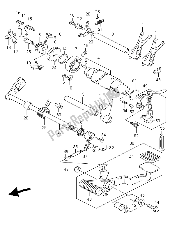 All parts for the Gear Shifting of the Suzuki VL 800C Volusia 2008