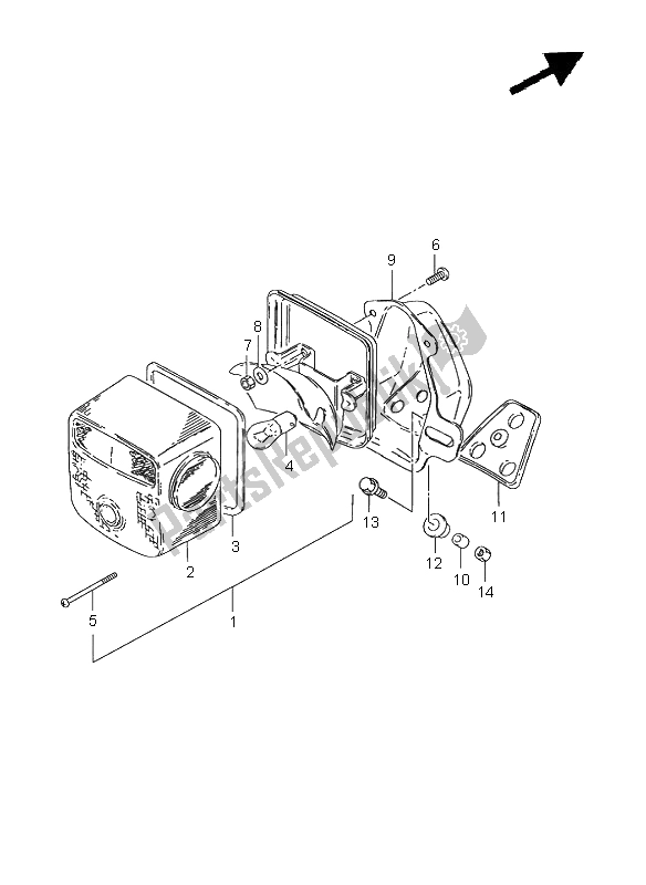 Toutes les pièces pour le Feu Arrière Combiné (e1-e71-p9) du Suzuki GN 125E 1998