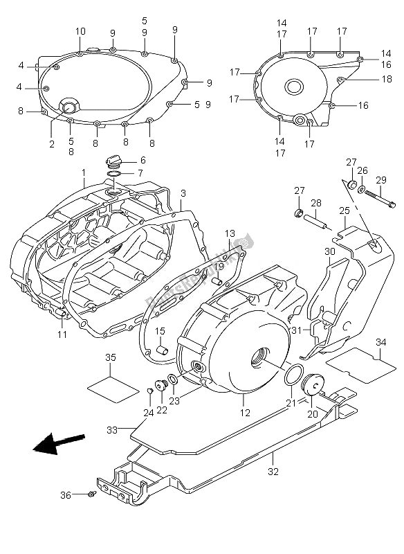 All parts for the Crankcase Cover of the Suzuki C 800 VL Intruder 2010