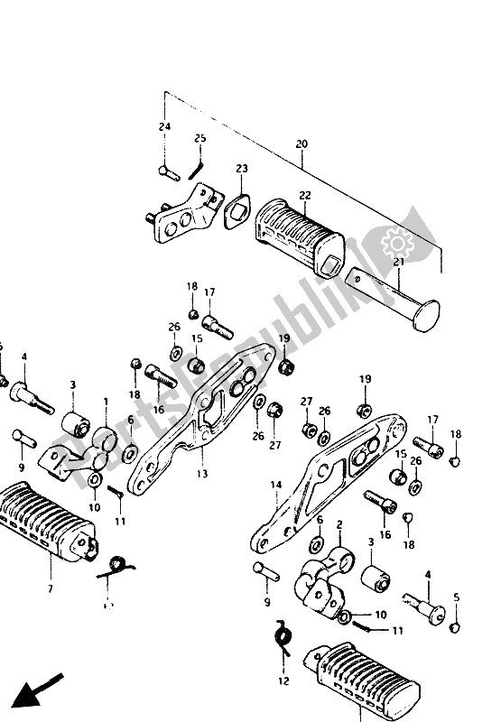 Todas las partes para Reposapiés de Suzuki GS 1100G 1986