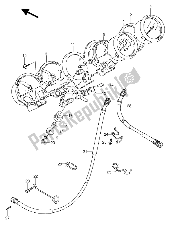 Tutte le parti per il Tachimetro E Contagiri del Suzuki GS 500 EU 1993