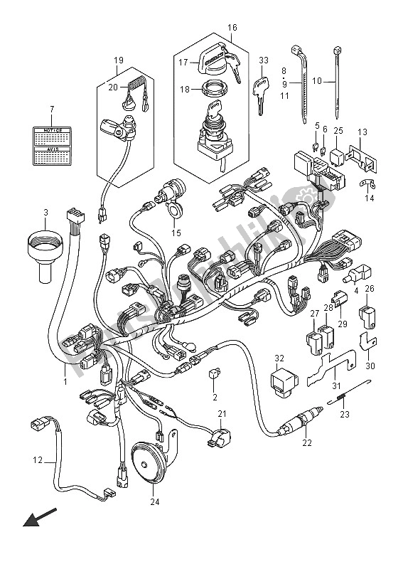 All parts for the Wiring Harness of the Suzuki LT A 750 XPZ Kingquad AXI 4X4 2016